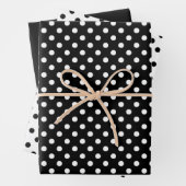 Schwarz-weißes Polka Dot Muster Geschenkpapier Set (Beispiel)
