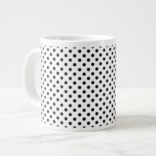 Schwarz-weißes Polka Dot Muster Jumbo-Tasse