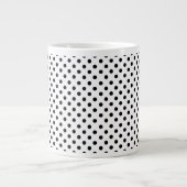 Schwarz-weißes Polka Dot Muster Jumbo-Tasse (Vorderseite)