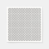 Schwarz-weißes Polka Dot Muster Serviette (Vorderseite)