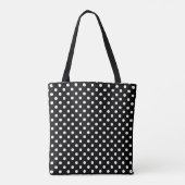 Schwarz-weißes Polka Dot Muster Tasche (Rückseite)