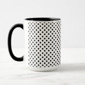 Schwarz-weißes Polka Dot Muster Tasse (Links)