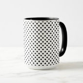 Schwarz-weißes Polka Dot Muster Tasse (VorderseiteRechts)