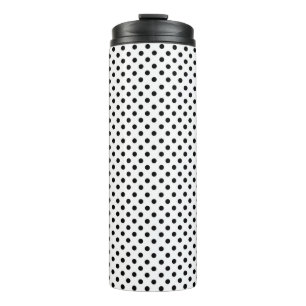 Schwarz-weißes Polka Dot Muster Thermosbecher