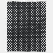 Schwarz-weißes Polka Dots Muster Fleecedecke (Vorderseite)