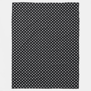 Schwarz-weißes Polka Dots Muster Fleecedecke