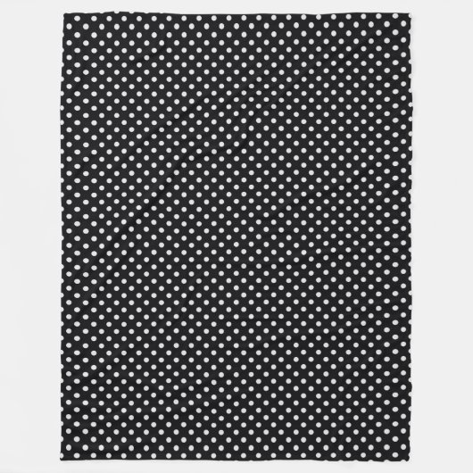 Schwarz-weißes Polka Dots Muster Fleecedecke (Vorderseite)