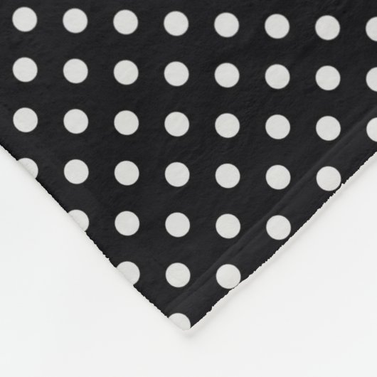 Schwarz-weißes Polka Dots Muster Fleecedecke (Ecke)