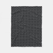 Schwarz-weißes Polka Dots Muster Fleecedecke (Vorderseite)