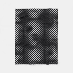 Schwarz-weißes Polka Dots Muster Fleecedecke