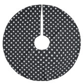 Schwarz-weißes Polka Dots Muster Polyester Weihnachtsbaumdecke (Vorderseite)