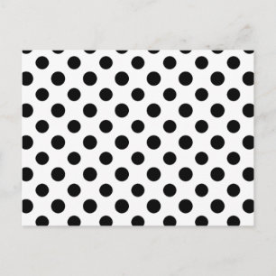 Schwarz-weißes Polka Dots Muster Postkarte