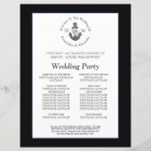 Schwarz-weißes Programm zur Blumenanker-Hochzeit (Rückseite)