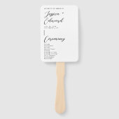 Schwarz-weißes Programm zur Feier der Hochzeit Fächer (Vorderseite)