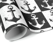 Schwarz-weißes Prüfblockmuster Geschenkpapier (Rolleneckpunkt)