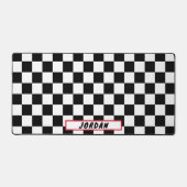 Schwarz-weißes Prüfbrett-Muster Personalisiert Schreibtischunterlage (Vorderseite)