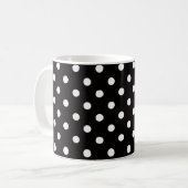 Schwarz-weißes Punkte-Muster Kaffeetasse (Vorderseite Links)