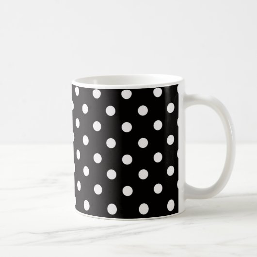 Schwarz-weißes Punkte-Muster Kaffeetasse (Rechts)