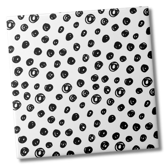 Schwarz-weißes Punktmuster Fliese