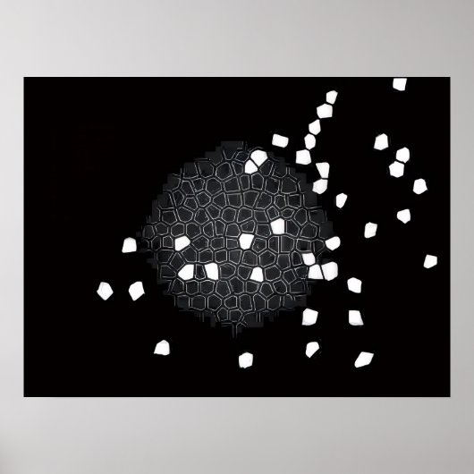 Schwarz-weißes Puzzleposter mit Bruch Poster (Vorne)