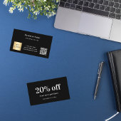 Schwarz-weißes QL-Logo-Geschäft Rabattkarte