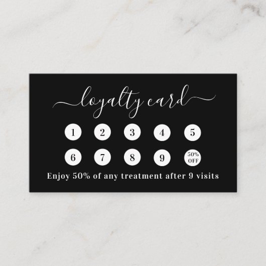 Schwarz-weißes QS-Geschäftslogo Treuekarte (Vorderseite)