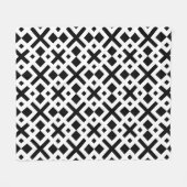 Schwarz-weißes Quadrat-Geometrie-Muster Fleecedecke (Vorderseite (Horizontal))