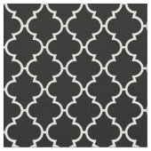 Schwarz-weißes Quatrefoil Muster Stoff (Nahaufnahme)