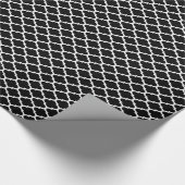 Schwarz-weißes Quatrefolienmuster #2 Geschenkpapier (Ecke)
