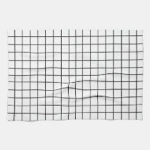 Schwarz-weißes Rastermuster Geschirrtuch (Horizontal)
