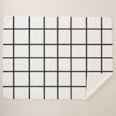 Schwarz-weißes Rastermuster Sherpadecke (Vorderseite (Horizontal))