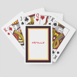 Schwarz-weißes Red and Gold Personalisiert Card De Spielkarten