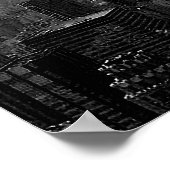 Schwarz-weißes Red Calligraphy New York City Poste Poster (Ecke)