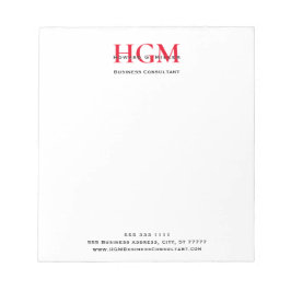 Schwarz-weißes Red-Logo für den 3-Letter-Text Notizblock