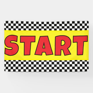 Schwarz-weißes Rennstart-Linienbanner Banner