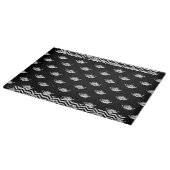 Schwarz-weißes Repeat Teapot Glass Cutting Board Schneidebrett (Ecke)