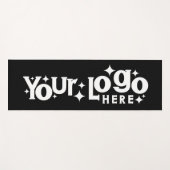 Schwarz-weißes Retro-Logo für kundenspezifische We Yogamatte (Vorderseite (Horizontal))