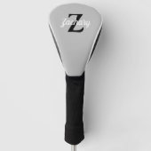 Schwarz-weißes Retro-Monogramm, leicht grau Person Golf Headcover (Vorderseite)