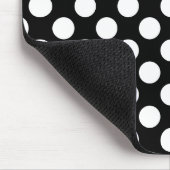 Schwarz-weißes Retro-Punkte-Muster Mousepad (Ecke)
