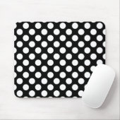 Schwarz-weißes Retro-Punkte-Muster Mousepad (Mit Mouse)