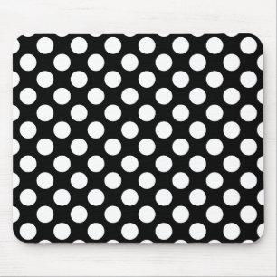 Schwarz-weißes Retro-Punkte-Muster Mousepad