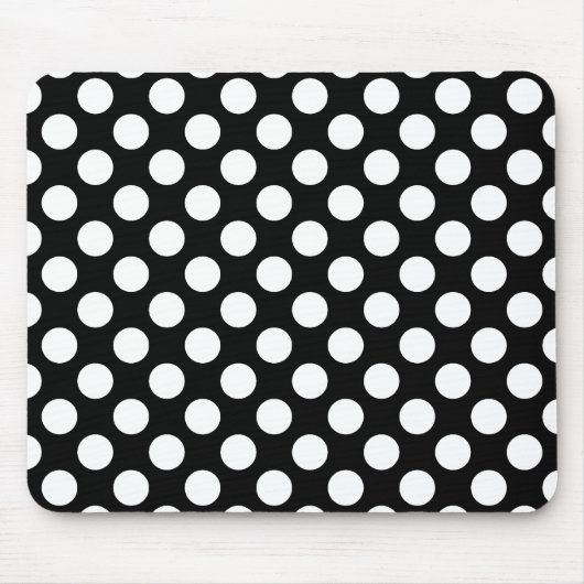 Schwarz-weißes Retro-Punkte-Muster Mousepad (Vorne)