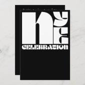 Schwarz-weißes Retro-Typografie-Silvesterfest-Part Einladung (Vorne/Hinten)