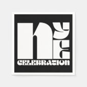 Schwarz-weißes Retro-Typografie-Silvesterfest-Part Serviette (Vorderseite)