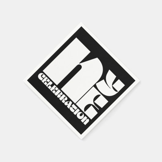 Schwarz-weißes Retro-Typografie-Silvesterfest-Part Serviette (Ecke)