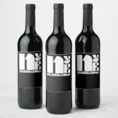 Schwarz-weißes Retro-Typografie-Silvesterfest-Part Weinetikett (Flaschen)