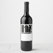 Schwarz-weißes Retro-Typografie-Silvesterfest-Part Weinetikett (Vorderseite)