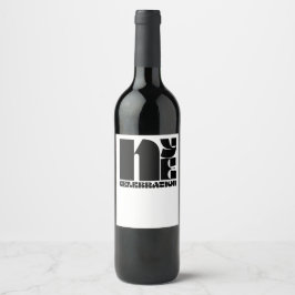 Schwarz-weißes Retro-Typografie-Silvesterfest-Part Weinetikett