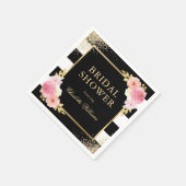 Schwarz-weißes Rosa-Brautparty Serviette (Ecke)