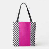 Schwarz-weißes Rosa Tasche (Rückseite)